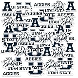 Utah State University Spirit Logos 50ct Vinyl Large Deluxe Stickers Variety Pack - Laptop, Water Bottle, Scrapbooking, Tablet, Skateboard, Indoor/Outdoor