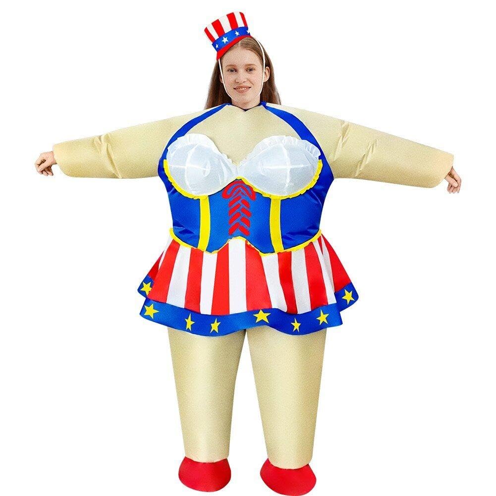 Hrippy Style1 American Inflatable Costume Usa 4Th Of July Inflatable Costume For Adult Independence Day Halloween Cosplay Party