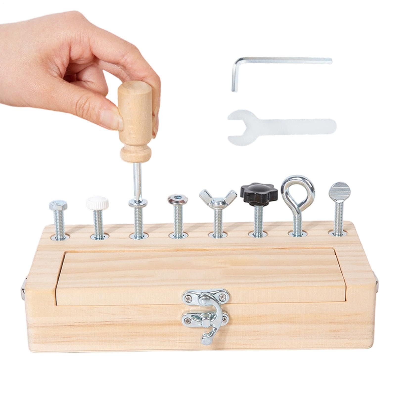 Tablero de destornilladores para niños de madera montessori 8