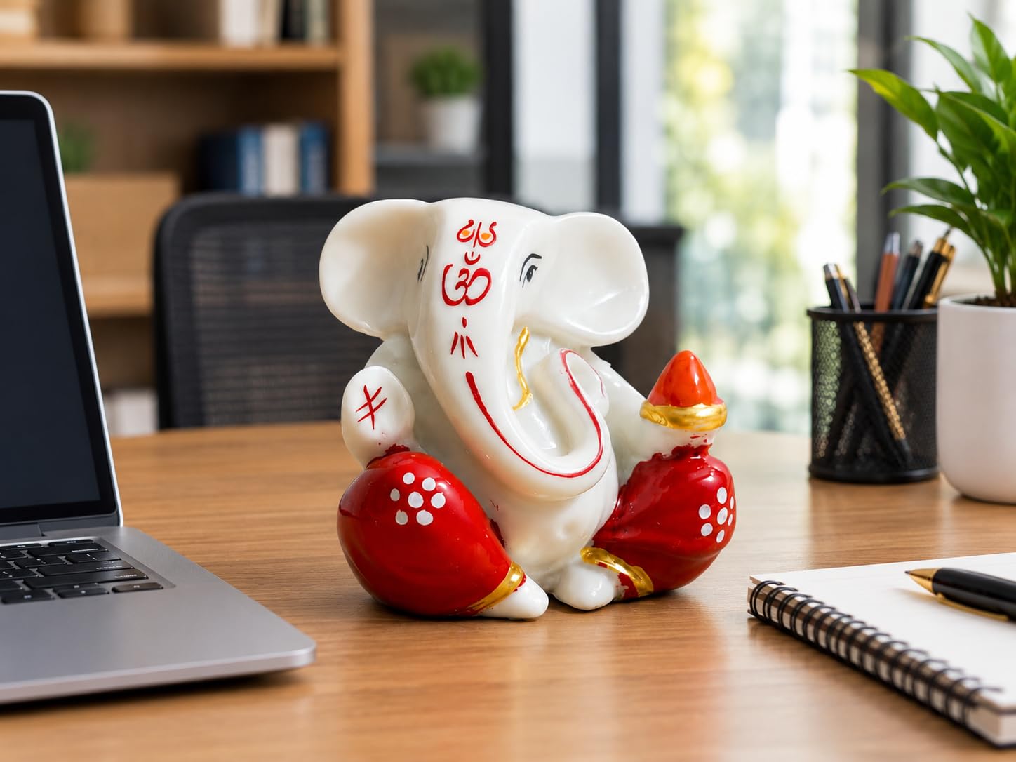 Lord Ganesha Idol for Home Decor, Traditional Ganesh Ji Statue & Decorative Figurine, Handcrafted Ganpati Bappa Showpiece for Pooja Room, Office Table, Car Dashboard & Gift