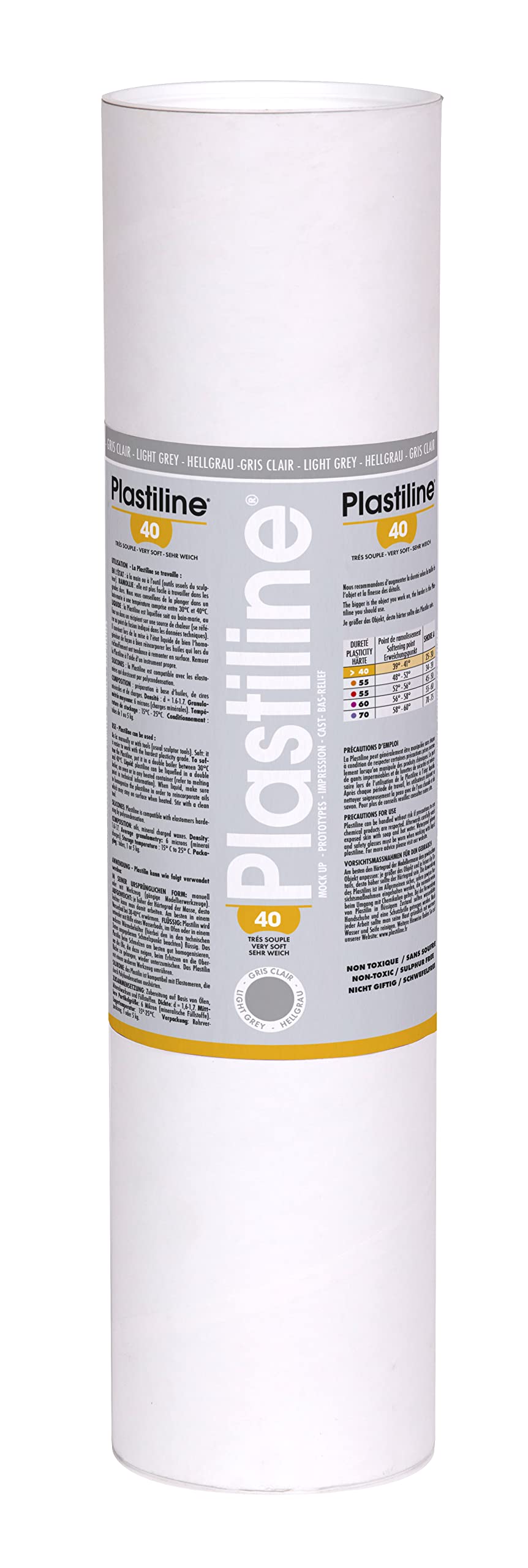Plastiline 5740T - Tubo di Plastiline - Pasta modellabile, alta precisione - Modellare, scolpire, plasmare - durezza 40 (molto morbida) - 5 kg - Colore ciclamino. Prodotto in Francia