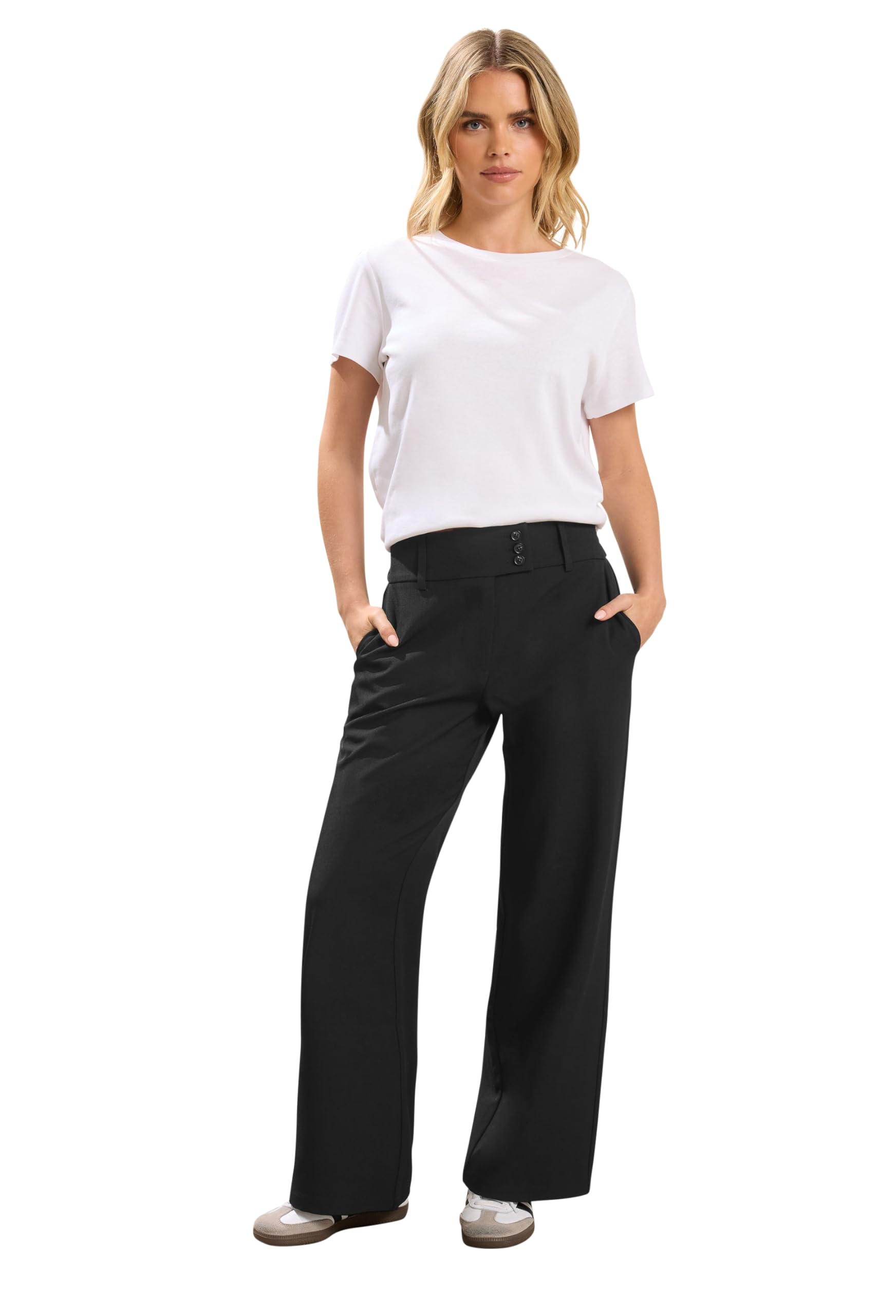 PixieGirl Women's Wide Leg Trousers Size 10 Black Jersey