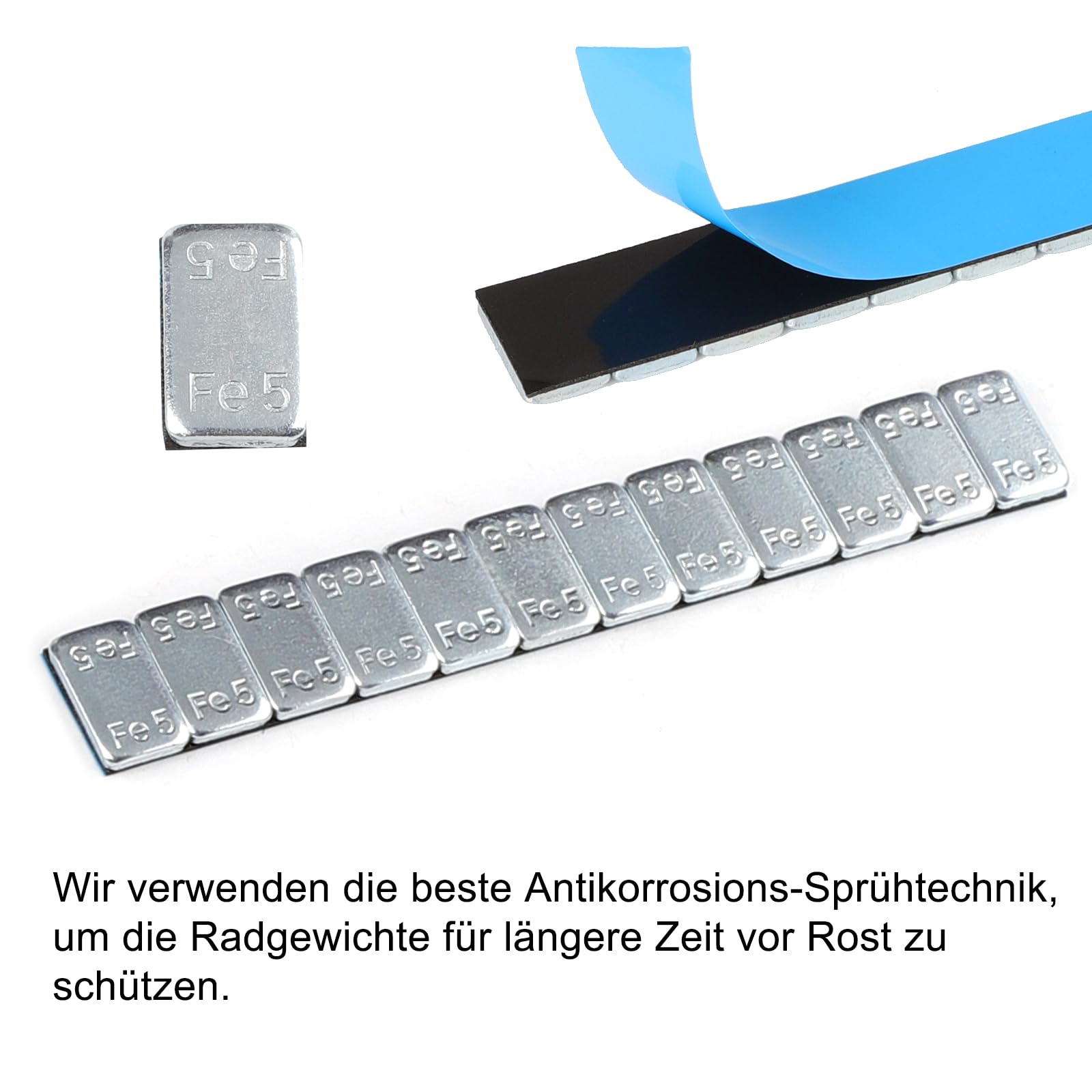 Pesi per Ruote 50 Barre Autoadesive 12 * 5g Zincate Rivestite in Plastica