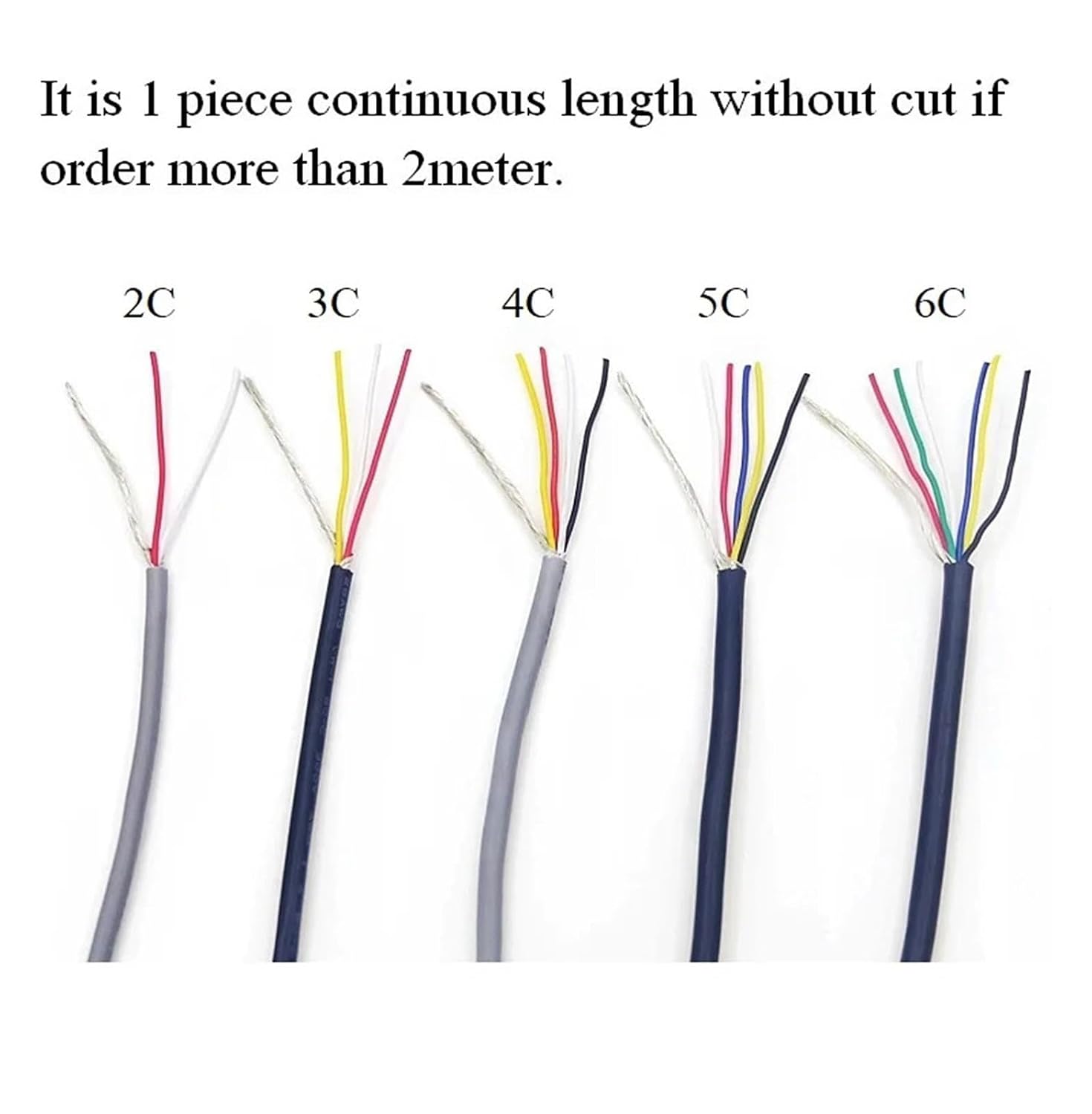 1 pc UL2547 Shielded Wire Signal Cable - 10M Copper Control Wires for Audio & Headphone Applications, Multiple Options(Black,26AWG X 10M-6CORES)
