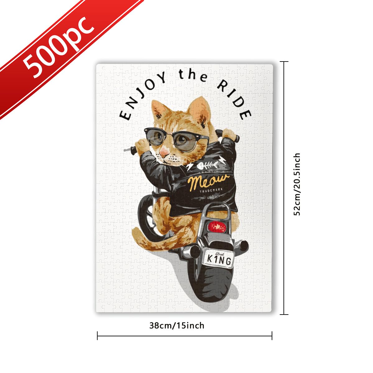 【美品　送料無料】猫　バイク　ジグソーパズル 500 完成品 Amazon.co.jp: 500ピース ジグソーパズル 面白い猫 ねこ ネコ