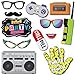 90s Photo Booth Props - 41-pc 90 s Selfie Prop Kit with 8 x 10-Inch Sign, 60 Adhesive Pads, 45 Sticks - 90 s Party Decorations - 90s Birthday Party