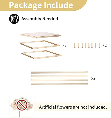 Miniatura 6 de Nuptio Jarrones dorados para centros de mesa de boda, 2 piezas de 15.7 pulgadas de alto, jarrón dorado para mesas  Centros de mesa geométricos