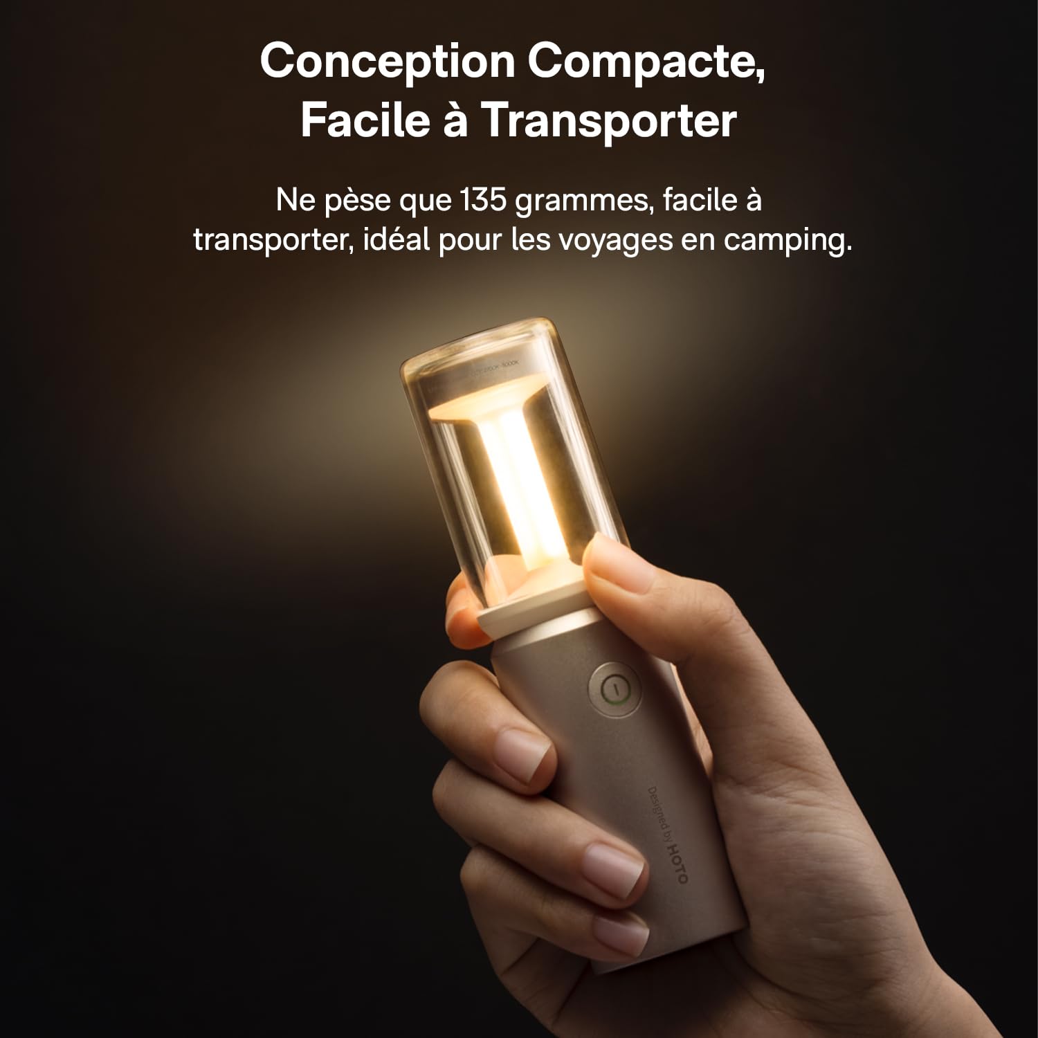 HOTO Lanterne Camping Rechargeable IPX6 étanche, abat-jour détachable | 3 modes, batterie 3100 mAh, 180 lumens, autonomie 8~50h, charge Type-C
