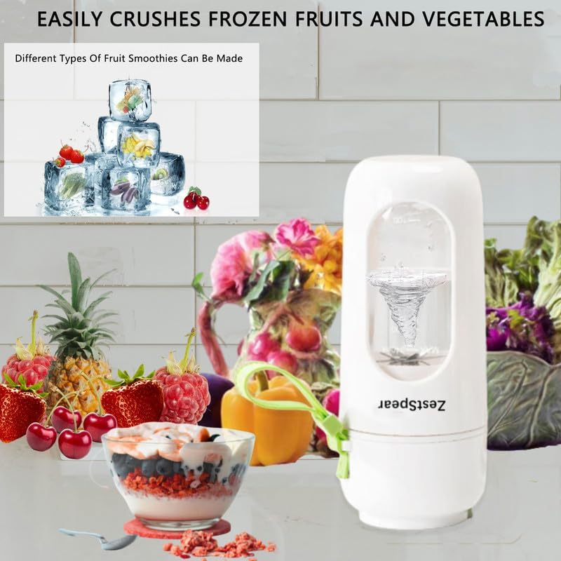 Miniatura 2 de Licuadora portátil recargable por USB, licuadora de tamaño personal para batidos y batidos, fuerte potencia de corte con 12 cuchillas, para batidos,