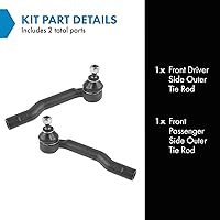 Vista 398 de TRQ Juego de barras de acoplamiento interiores delanteras 2 piezas compatibles con Acura RDX 2013-2018