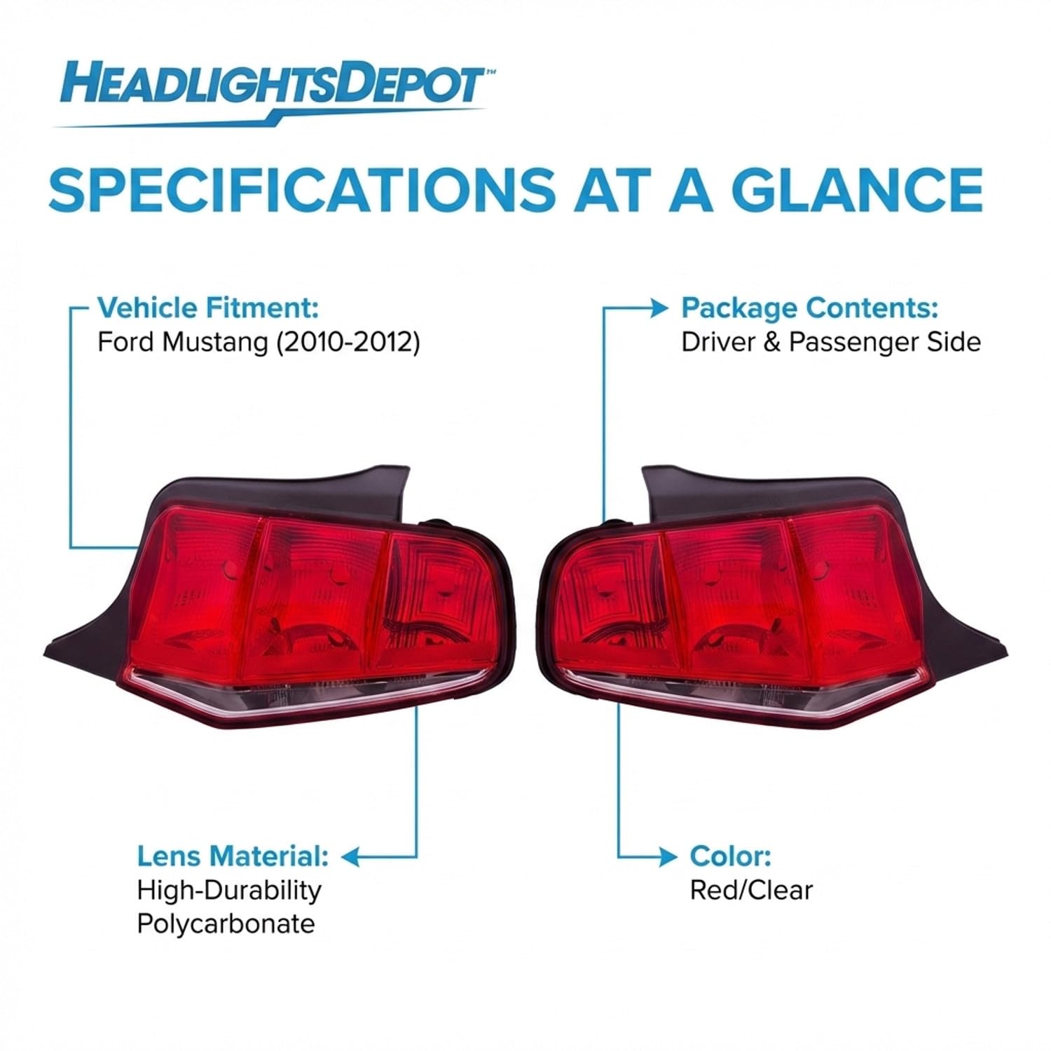 Amazon | HEADLIGHTSDEPOT テールライトセット シンプルデザイン