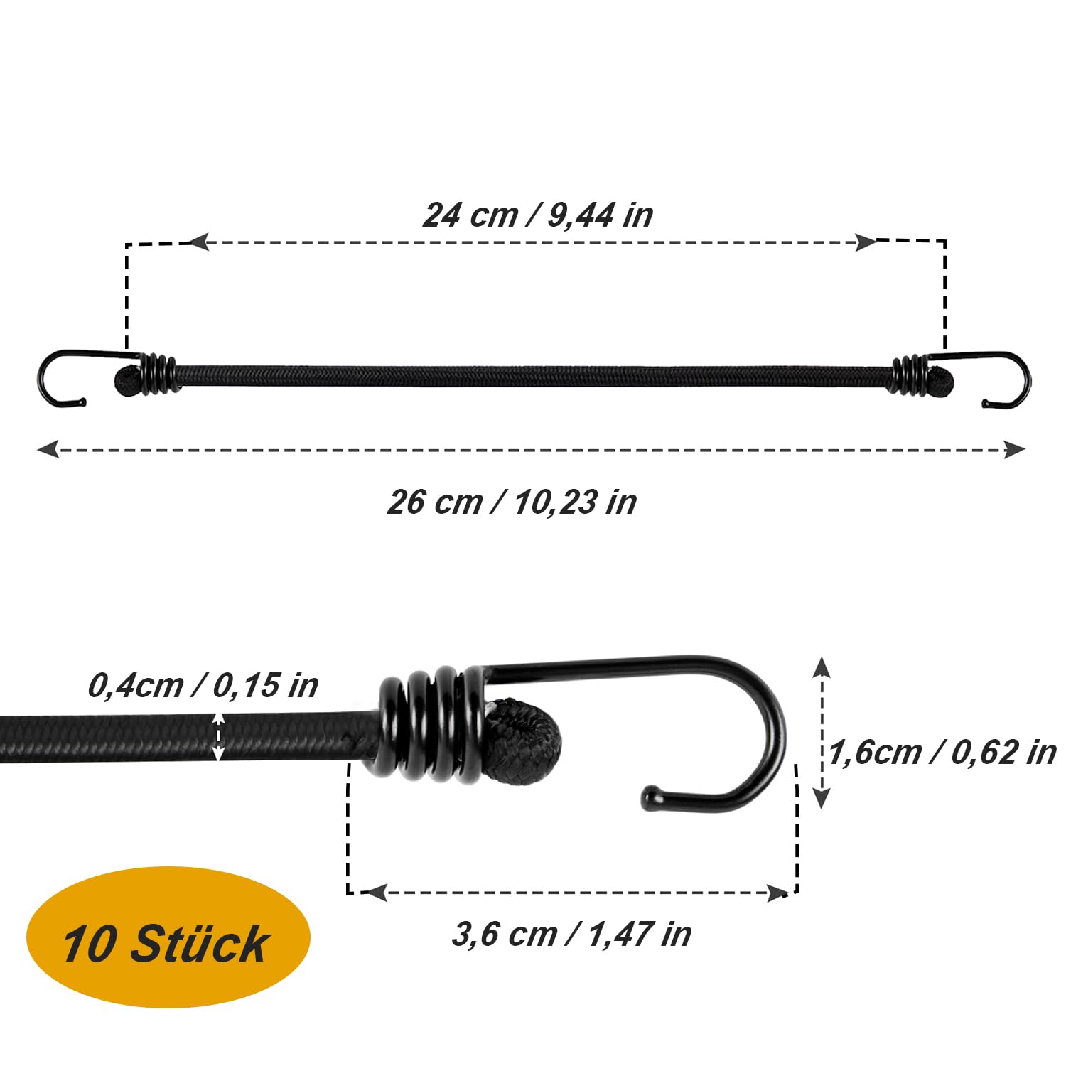 2 Stücke Spanngummi Mit Haken, Gepäckträger Spanngurt Fahrrad