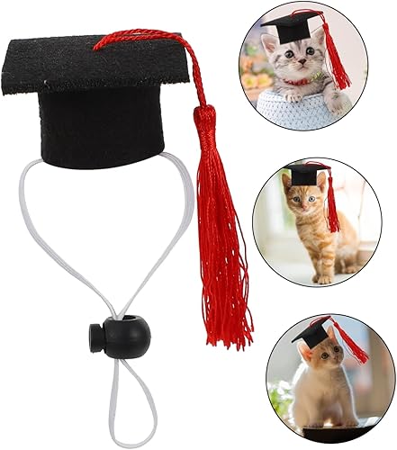 Miniatura 2 de POPETPOP 4 piezas de sombrero de médico para mascotas, gorra de graduación para perros, gorra de graduación en miniatura, accesorios de gorra de