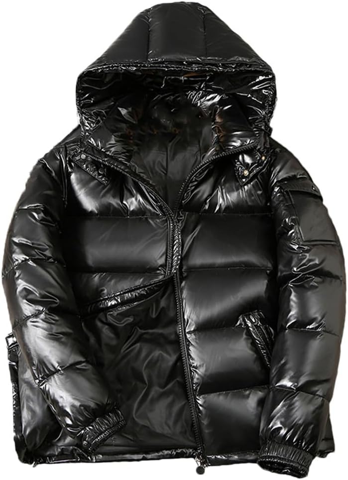 FULBHPRINT Men's Women's Winter Thickened Down Jacket - Glossy Parkas - Warm And Stylish Down Jackets Coat