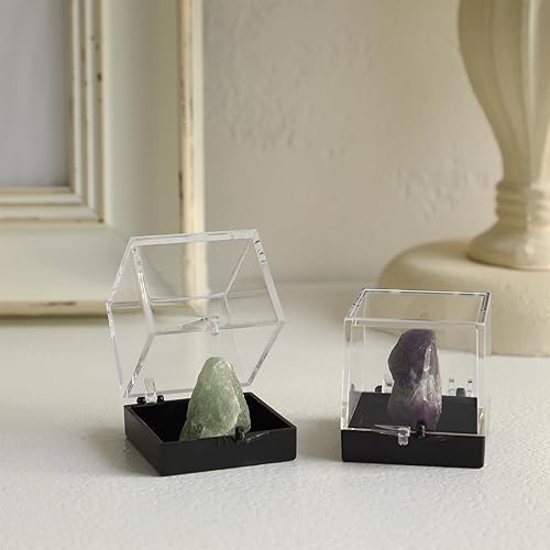 Miniatura 7 de Cajas de acrílico transparente para exhibición de coleccionables, 12 vitrinas de muestra, caja de almacenamiento extraíble para encimera, escaparate