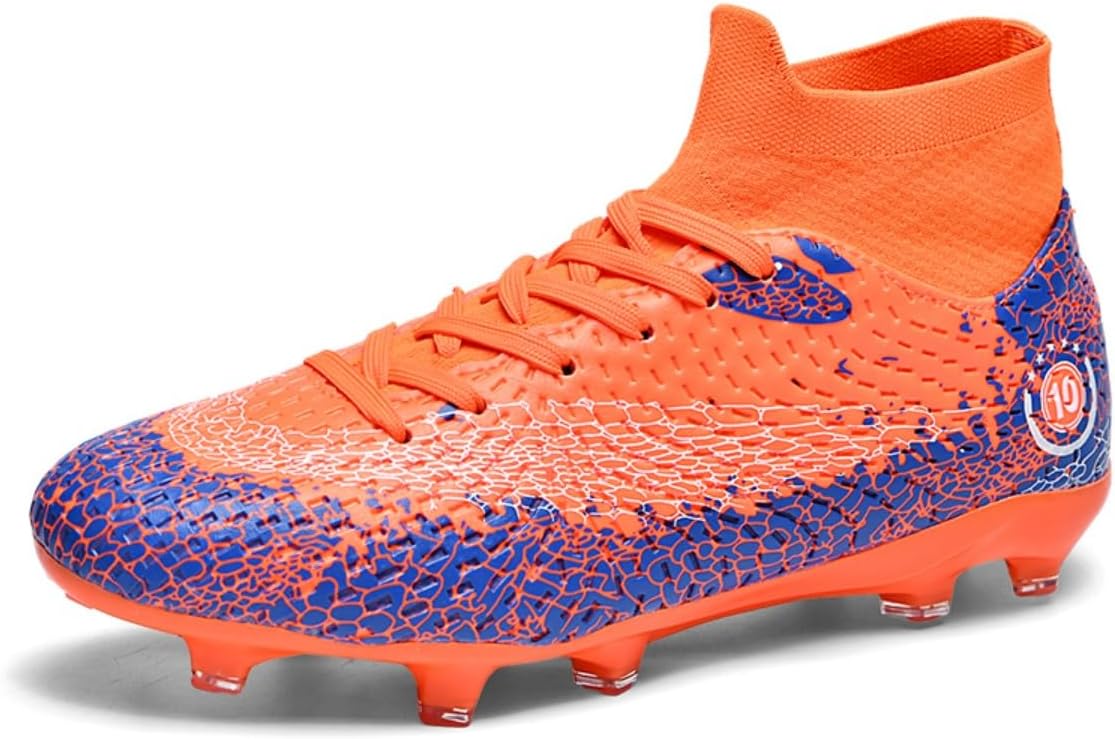 Soccer Cleats for Youth Breathable: Football Shoes Lightweight for Indoor Outdoor Big Kids’ Soccer Matches - Junior Soccer Sneakers Gold-Plated for Training Black