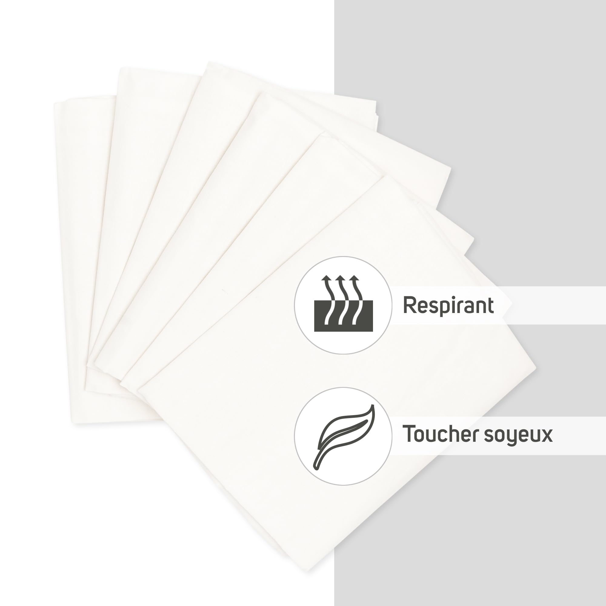 Ti TIN | Lot de 6 Draps Housses pour Lit Enfant/Bébé, 52x132 cm | pour Lit Empilable et Transportable - Drap Housse Respirant et Réglable - École et Garderie - 100% Coton - Couleur Blanc