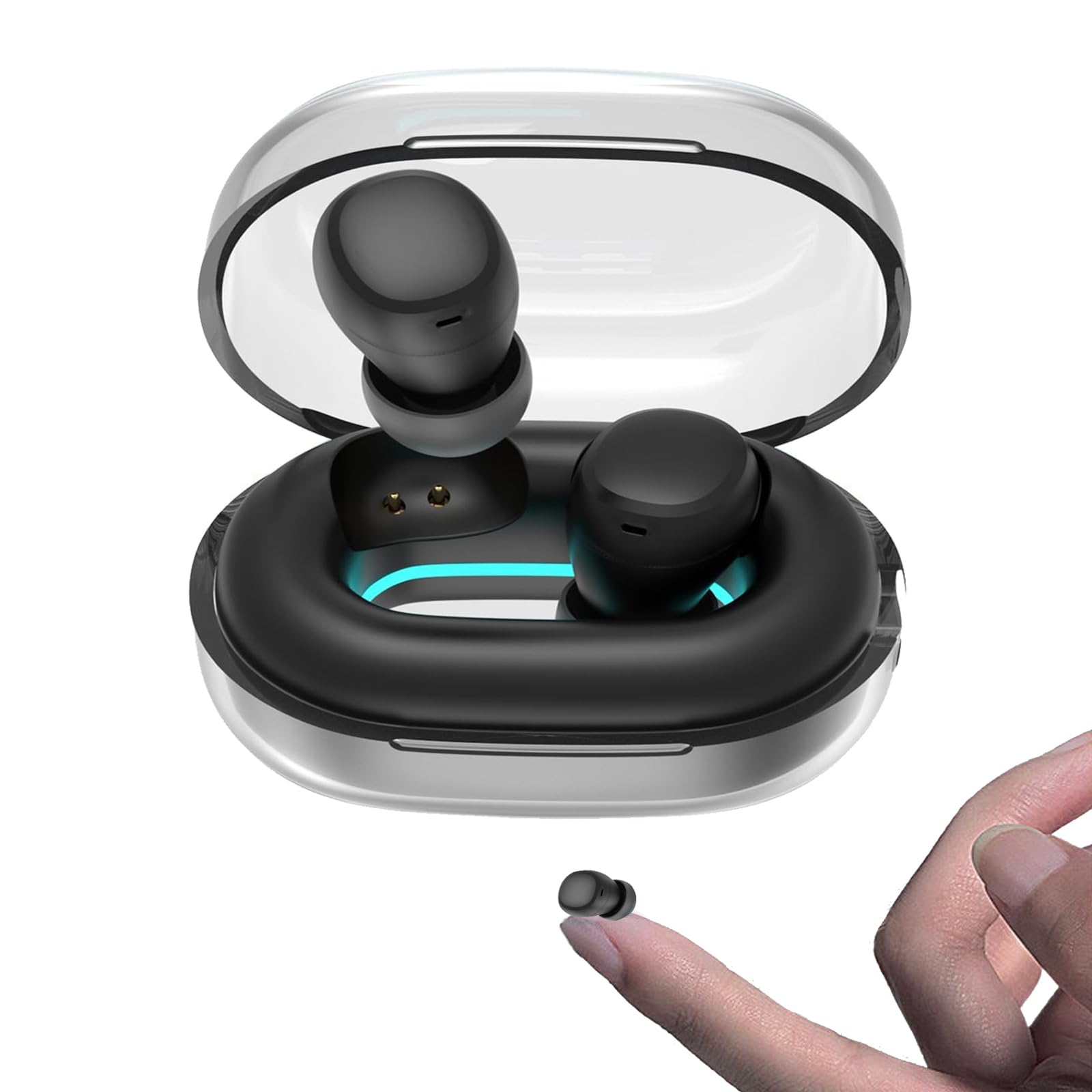 Invisible Mini Small Earbuds In Ear Headphones Wireless Bluetooth Invisible Earphones for Small Ears Sleep Ear Buds Kids Wireless Bluetooth Mini Earbuds Spy Earpiece for iPhone Android Work Driving