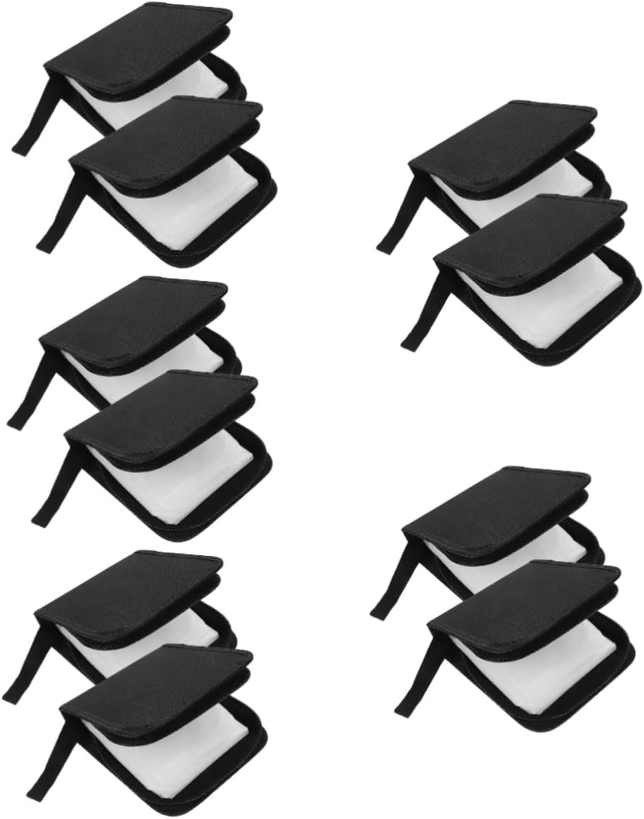 10pcs Portable Cd DVD Storage Holder Capacity Disc Binder Wallet for Games Smooth Zipper for Home Travel