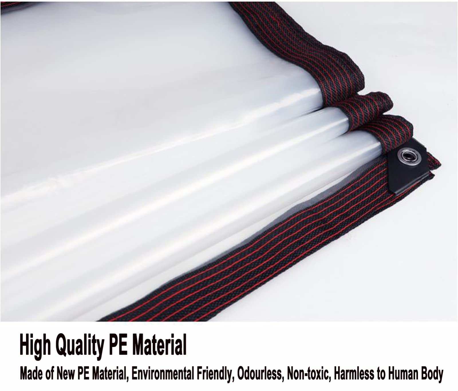Heavy Du - Lona impermeable de 5 m x 6 m, lona de polietileno transparente, cubierta plegable para jardín, impermeable y anticongelante, para protección al aire libre y uso versátil