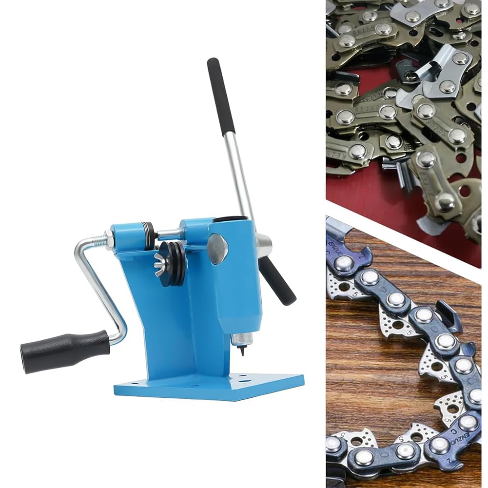 2 En 1 Sierra De Cadena Cadena Eslabón Rompedor, Banco Motosierra Rompedor De Cadena, Rompedor De Cadena Spinner Herramienta De Reparación Cadena-Integrada Máquina (Azul)