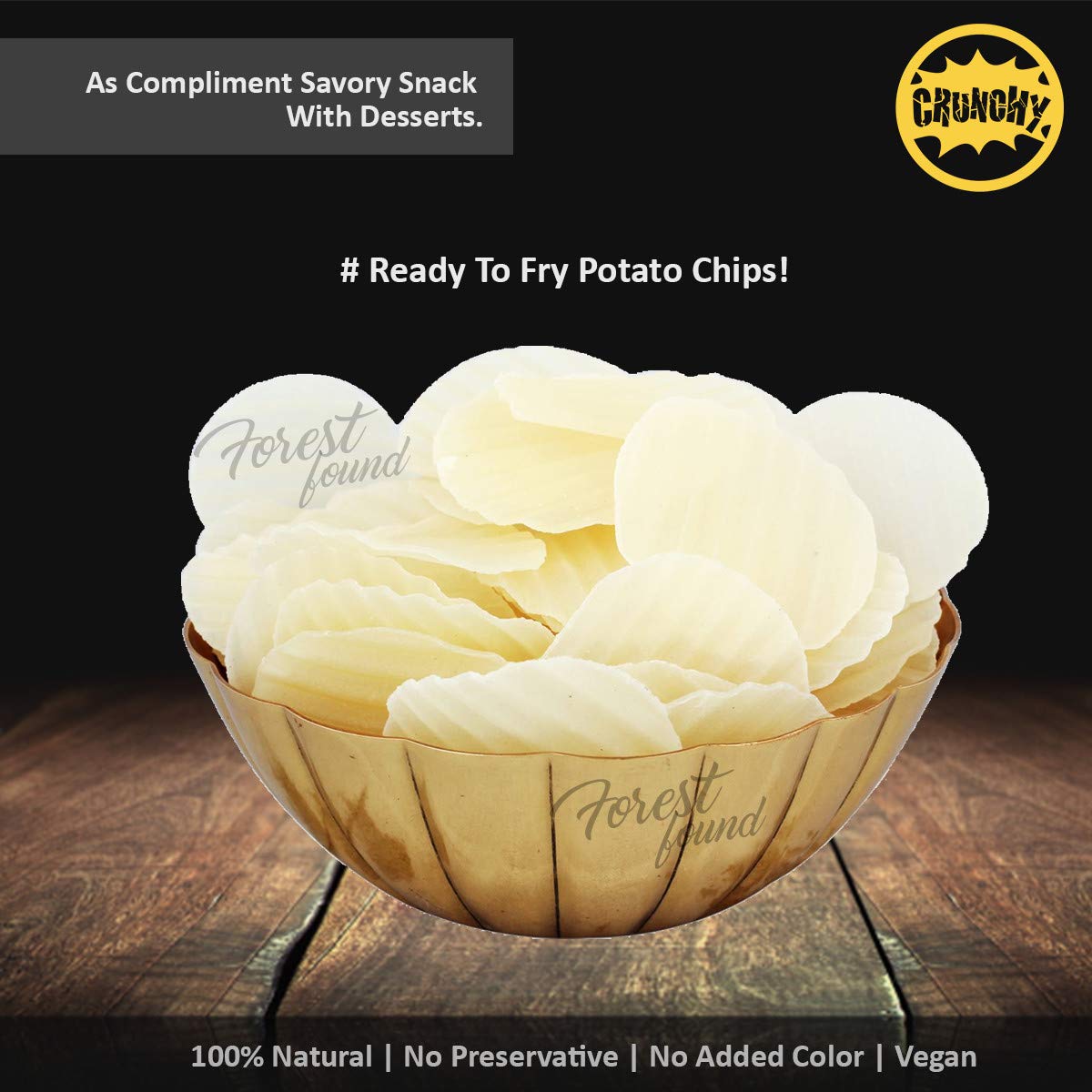 Forest Found Dry Potato Chips Fryums (Aloo Papad/Kacchi Chips, 400g) 2