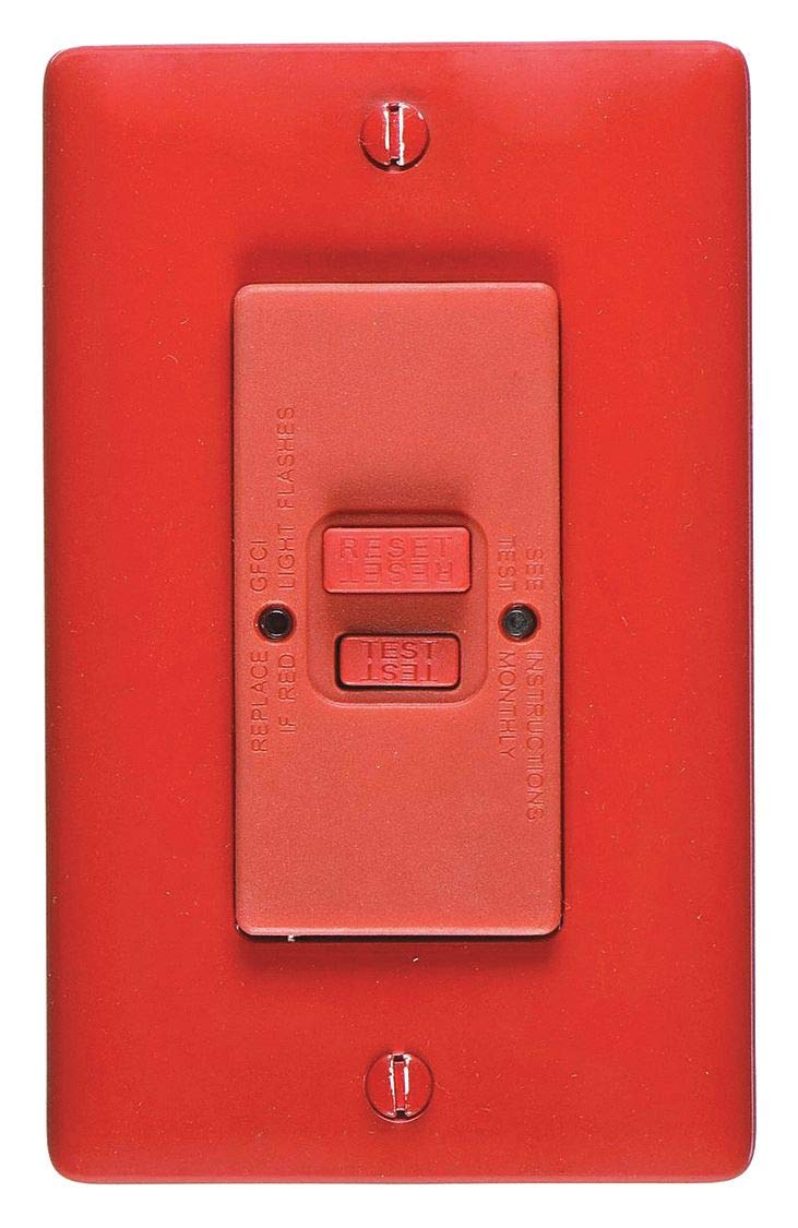 Gfci Receptacle, 20A, 125Vac, 5-20R, Red