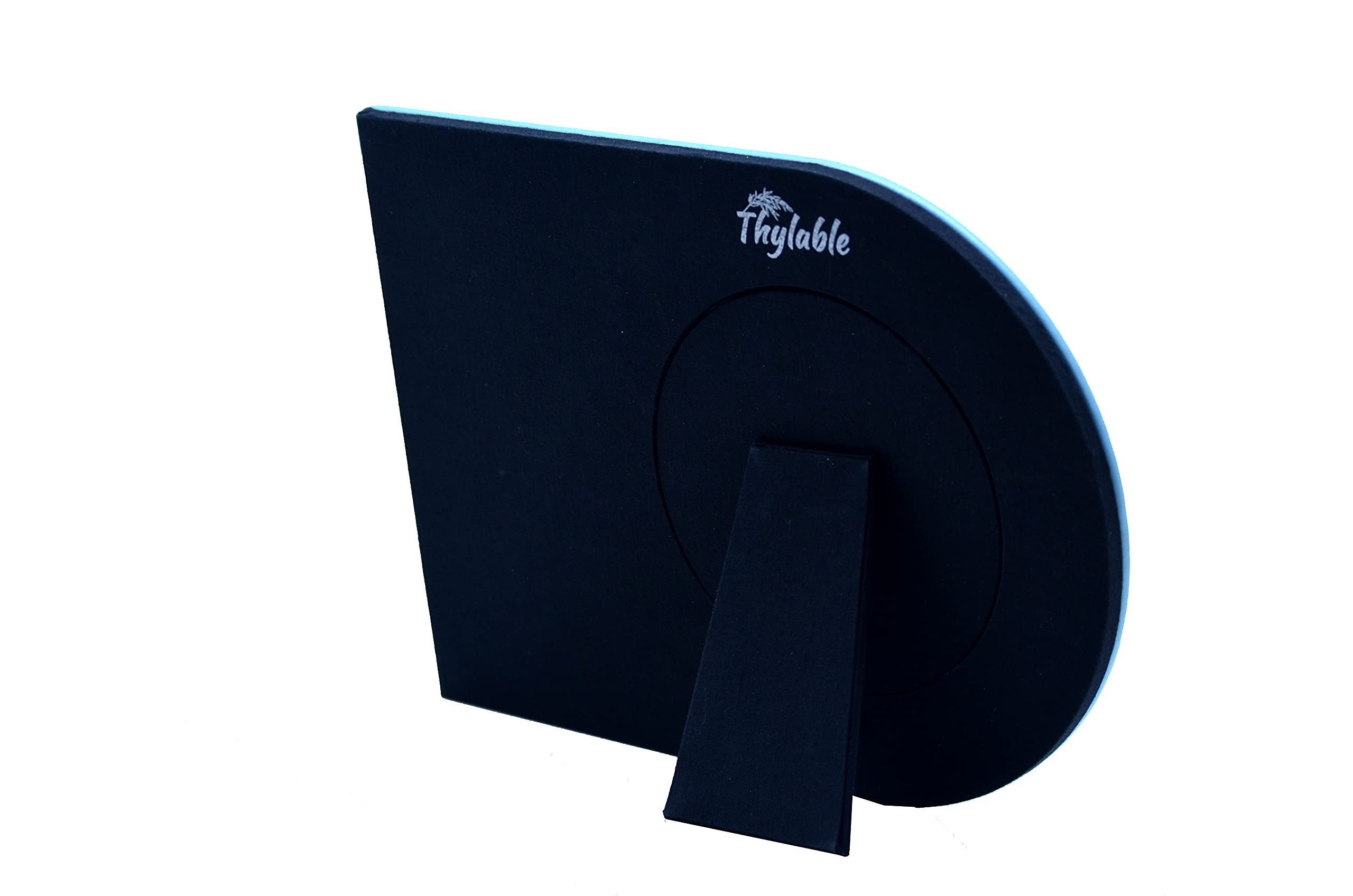 Thylable Vegan Leather One Side Round Photo Frame with Utility Pot - Blue 1