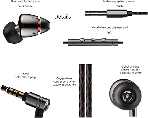 Miniatura 5 de 1MORE Auriculares intrauditivos de cuatro conductores de alta fidelidad de alta resolución con graves cálidos, reproducción espaciosa, alta