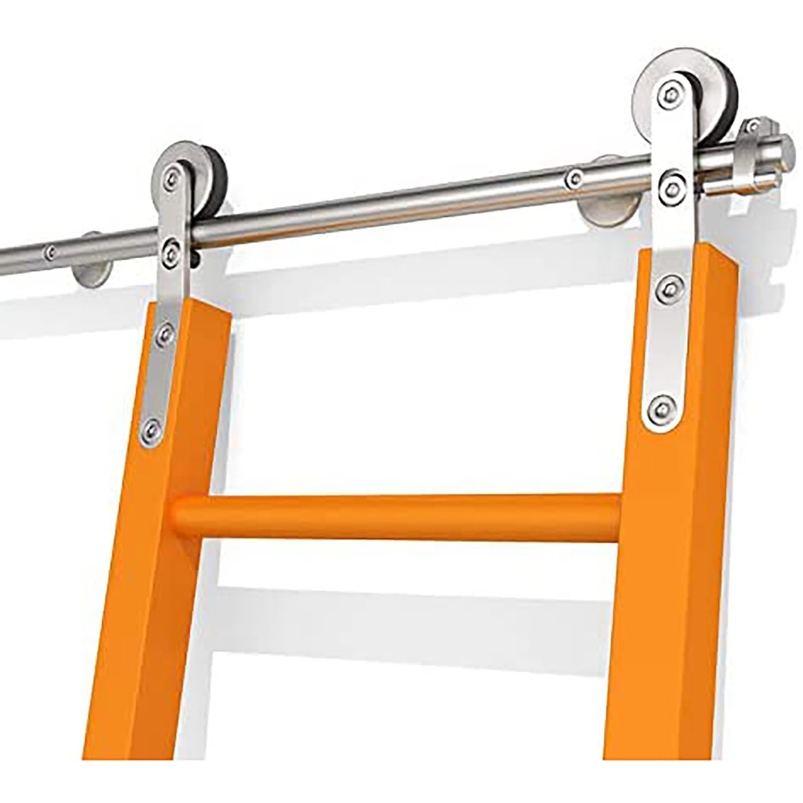 GHFXSCV Sliding Hardware Rolling Library Kit(No Ladder), Stainless Steel Rolling Library Ladder Hardware Home Office Library Barn Style Sliding Round Track/Rail (Size : 12ft/366cm track kit)
