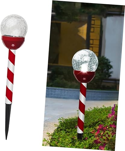 Miniatura 2 de NOLITOY 3 piezas de luz solar de jardín luces solares de jardín adornos navideños para exterior césped acento lámpara grieta jardín luz vacaciones