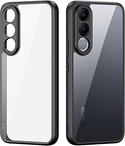 Clear Shockproof Phone Case for Vivo V70 FE, Anti-Yellow PC+TPU Hybrid Transparent Anti-Drop Protective Cover