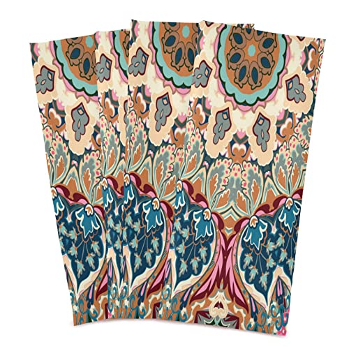 Kigai Kitchen Towels Set Of 6, Mandala Pattern Highly Absorbent Dish Towels Reusable Cleaning Cloths Washable Tea Towels Hand Towel 28 X 18 Inch #TOP1
