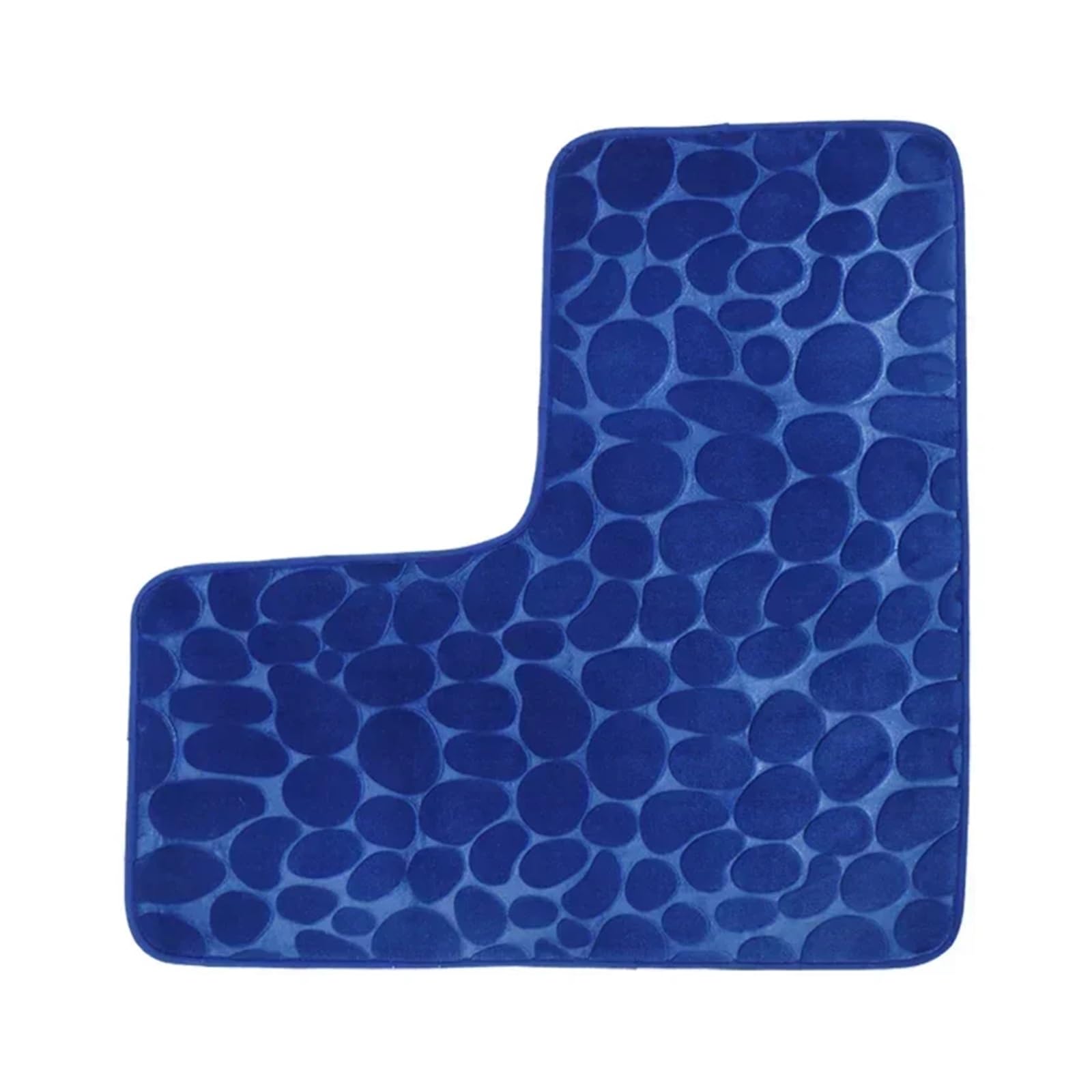 Tappetino da Bagno a Forma di L Tappeto Da Bagno A Forma Di L, Tappetino Antiscivolo, Doccia Angolare, Morbido E Assorbente, In Cotone, Tinta Unita(Blue)