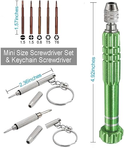 Miniatura 3 de Esinam Destornillador pequeño multifuncional 8 en 1 para lentes, reparación de gafas, mini kit de destornillador para teléfono celular, gafas de