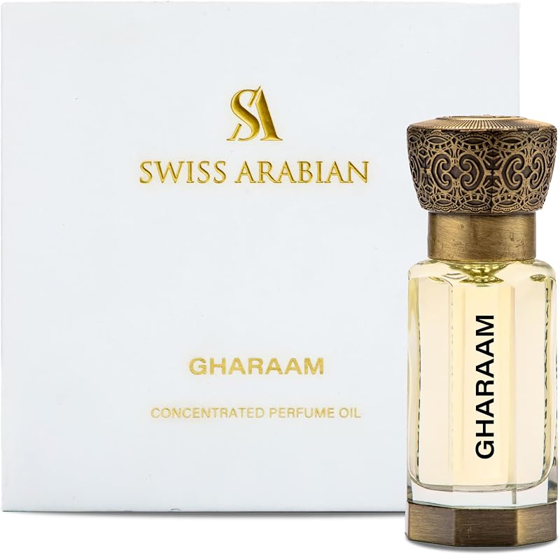 Aceite de perfume Gharaam para mujeres y hombres – Fragancia árabe de larga duración – Almizcle y ámbar concentrado sin alcohol – Aceite de perfume árabe premium