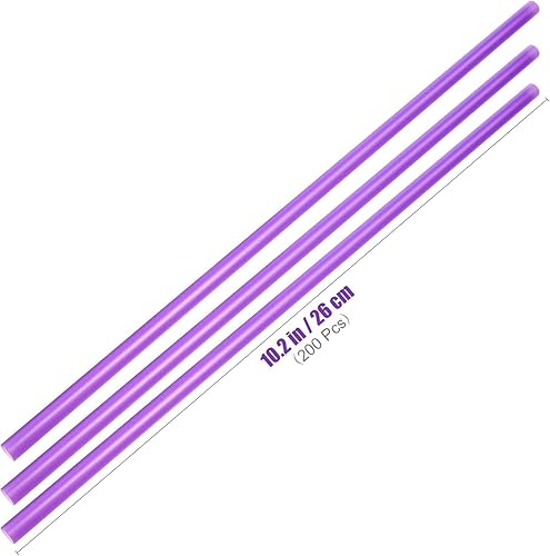 Miniatura 5 de 200 pajitas de plástico moradas, pajitas desechables moradas de 10.2 pulgadas, pajitas moradas de plástico para bodas, regalos de fiesta de
