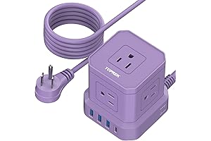 TOPREK Cube Surge Protector with USB Charging Station