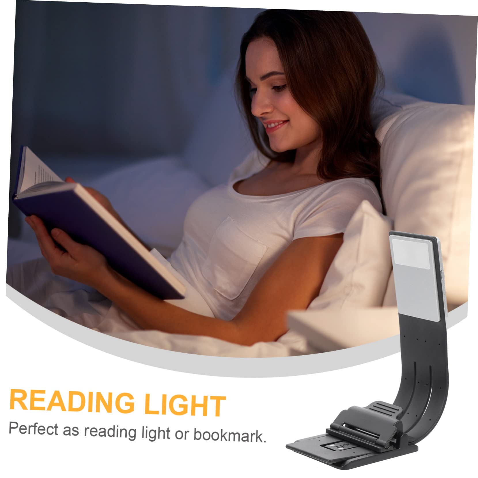 Mikikit USB Rechargeable Led Clip Reading Lamp Flexible Bookmark Light for Bedside Desk Eye-Caring Portable Reading Light Magnet Function for Book
