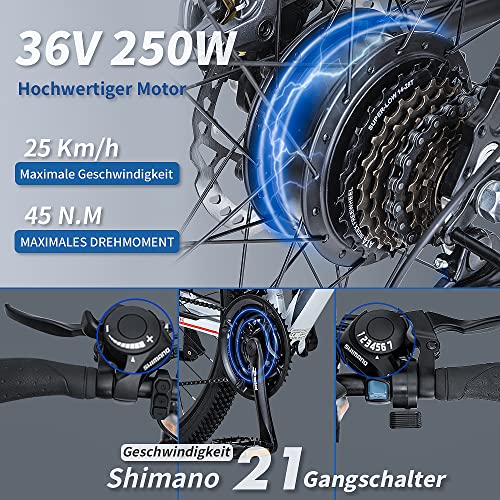 Fafrees Hailong-One Mountainbike, 26 inch (66 cm) met app, 3,5 inch lcd-display, 25 km/u, voor pendelen, elektrische… - Afbeelding 7