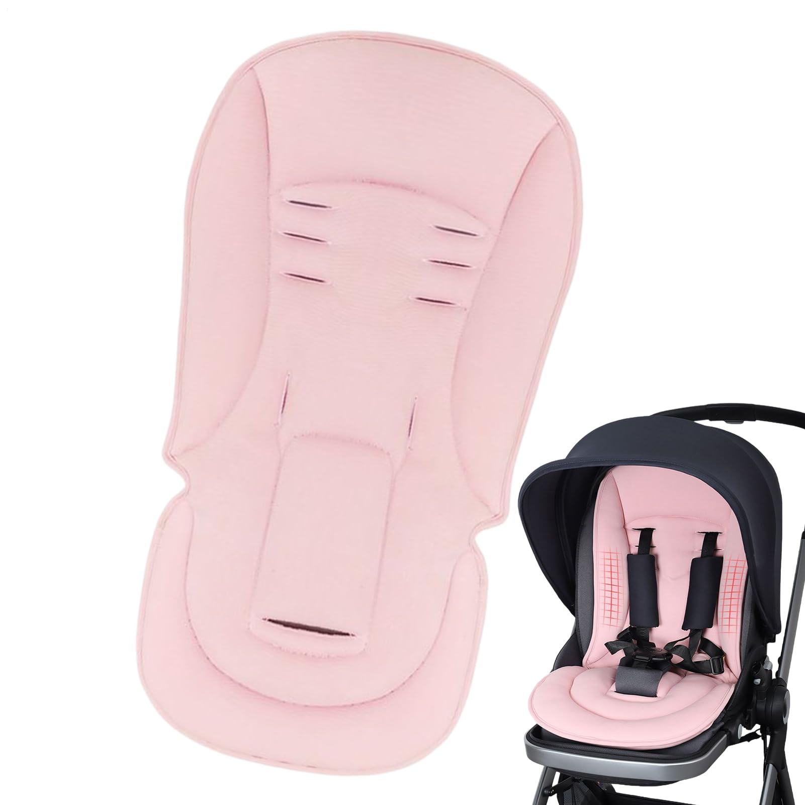 Doublure de poussette Mimoqk en coton doux avec coussin de maintien haut de gamme - 8