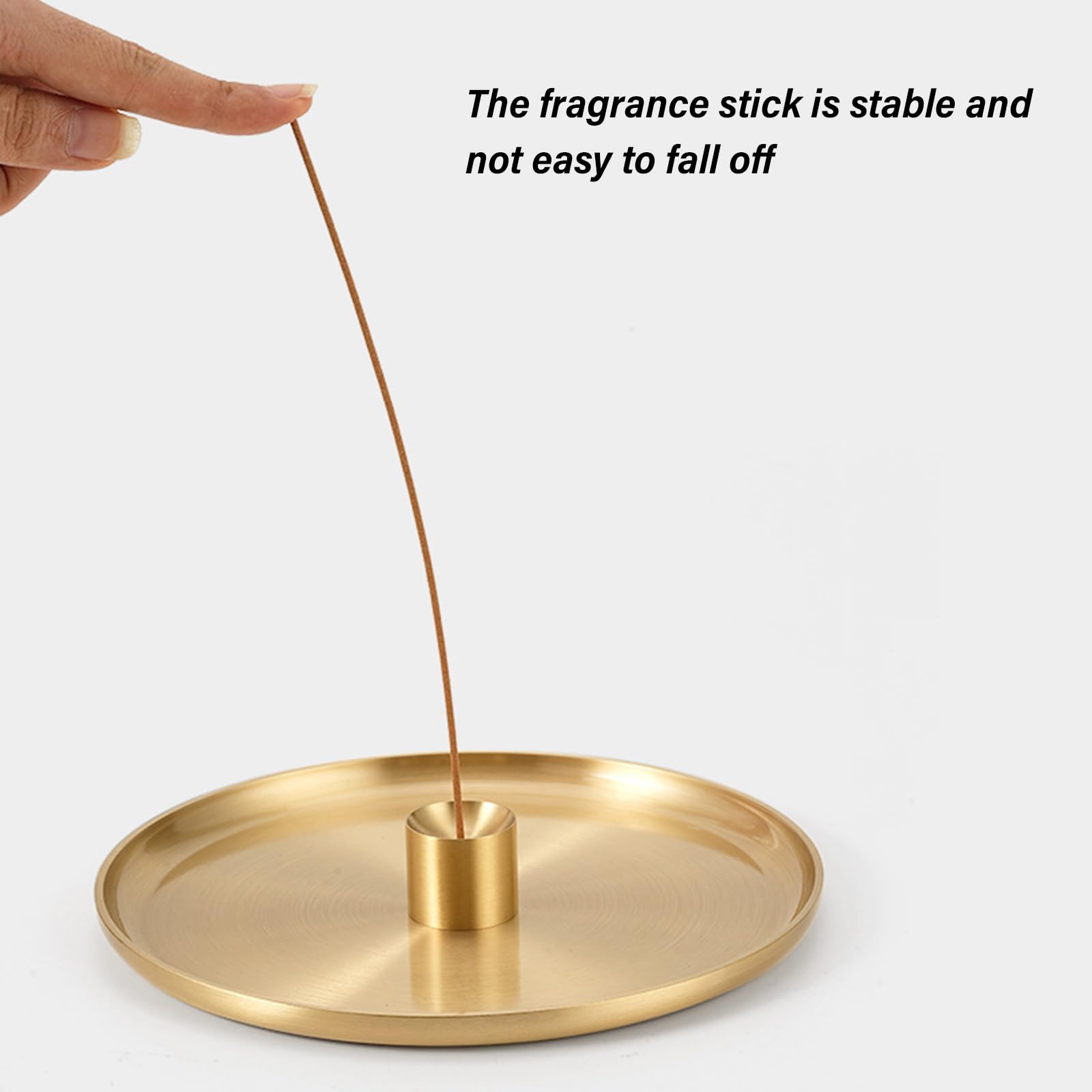 Elegante bruciatore di incenso in ottone con vassoio raccogli ceneri per meditazioni decorazioni per la casa Incensi coni Holder Set