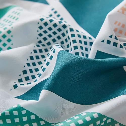 Miniatura 8 de Juego de edredón en una bolsa, 7 piezas, tamaño King, cubos coloridos, amarillo y verde, cubrecama completo transpirable de verano (1 edredón, 2