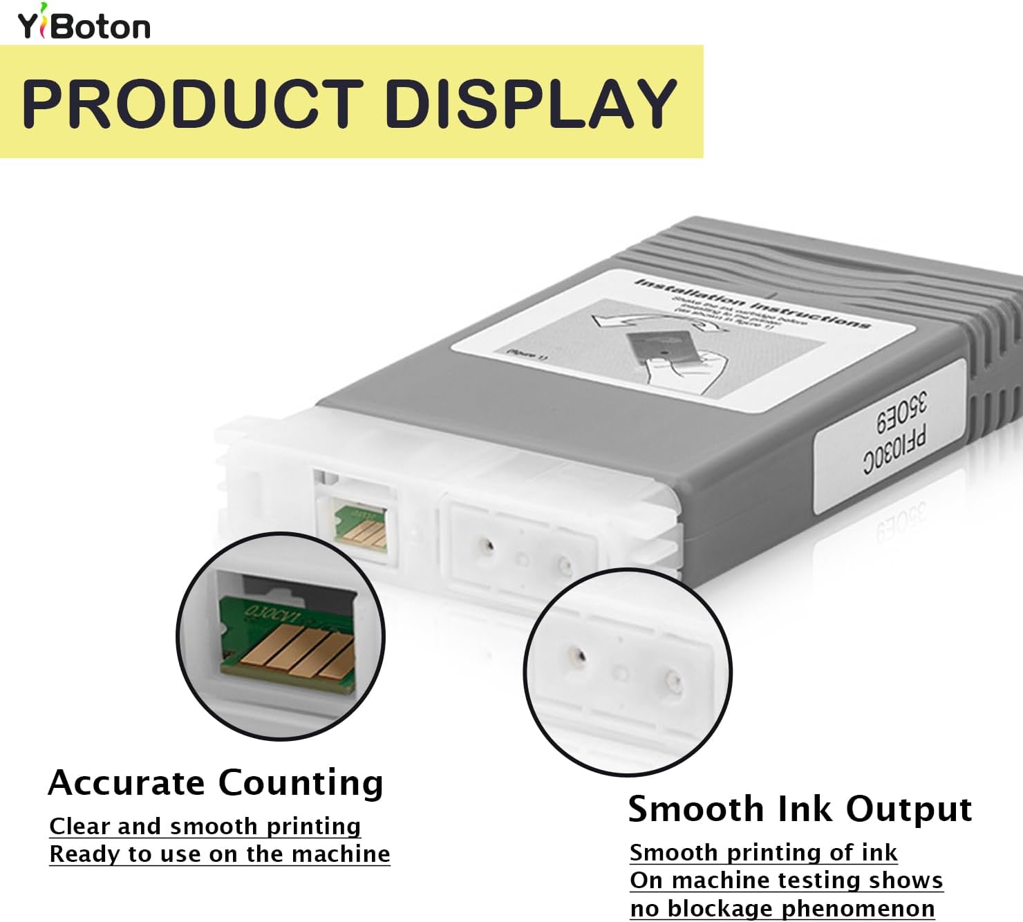 High Yield PFI-030 PFI030 Ink Cartridges Replacement for Canon PFI-030MBK PFI-030BK PFI-030C PFI-030M PFI-030Y Ink Tank Cartridge Compatible for Canon ImagePrograf TA-20 TA-30 Printer