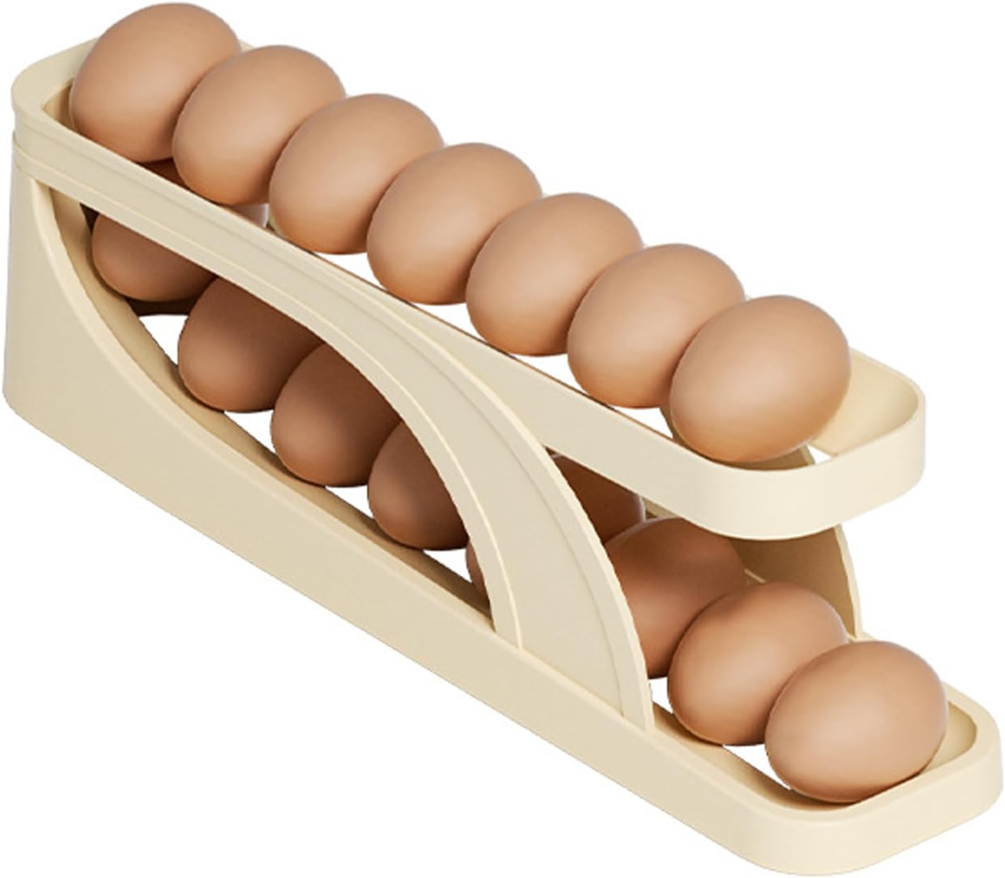 Rolling Egg Holder for Refrigerator, SpaceSaving 2 Tier