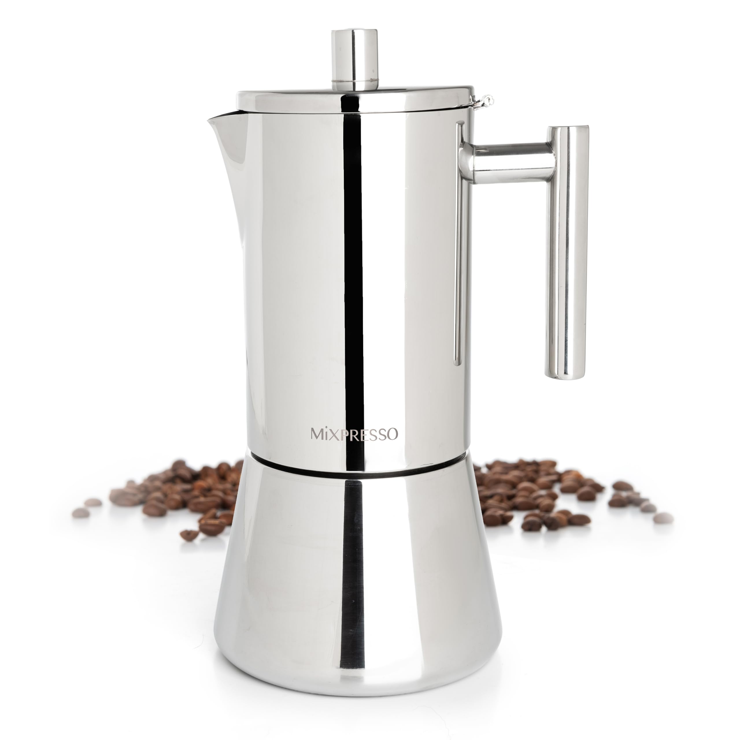 Mixpresso 9 Cup Stainless Steel Moka Pot Stovetop Espresso Coffee Maker