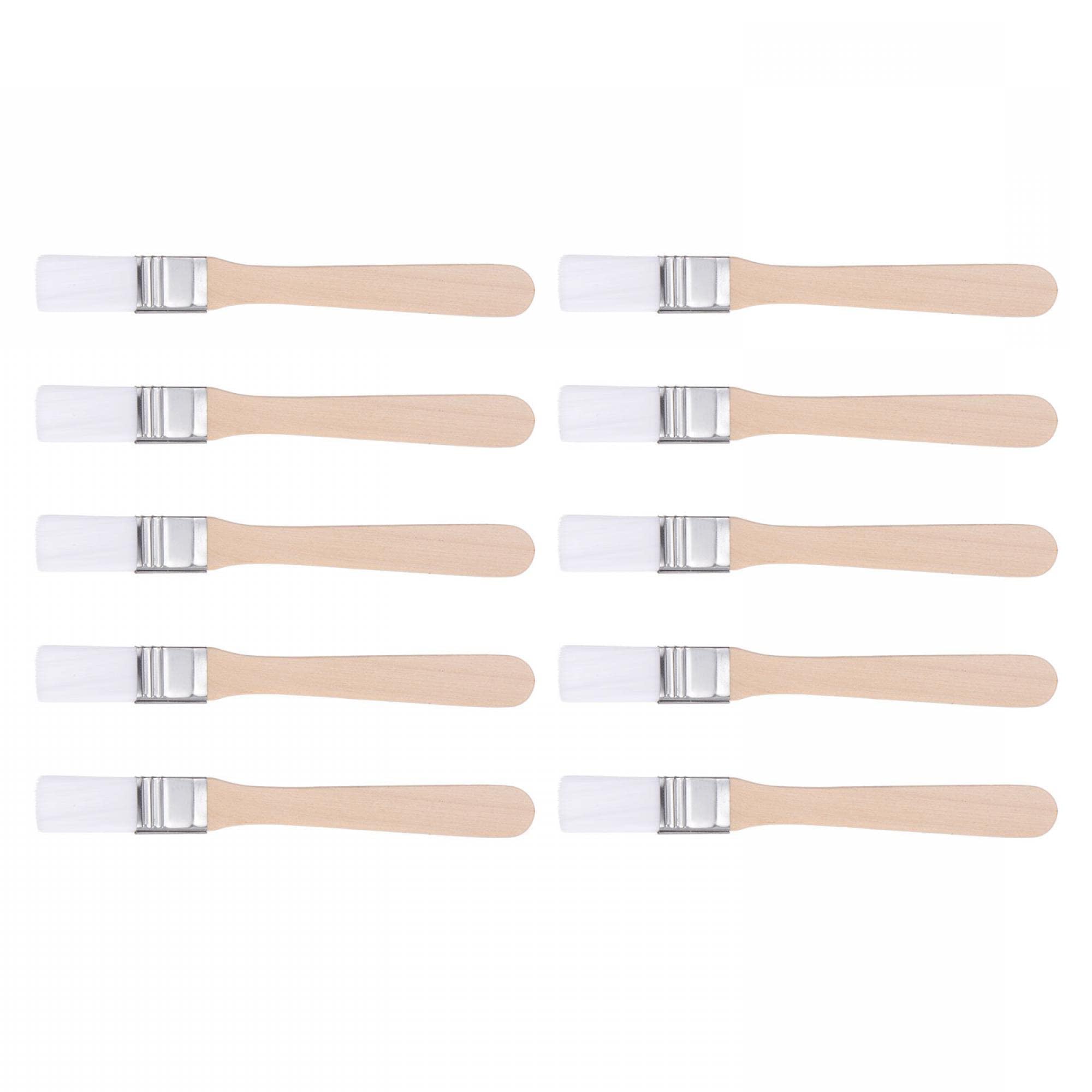 TA-VIGOR 10pcs 0.6 inch (15mm) Soft Bristle Paint Brushes, Nylon Bristle Paintbrush with Wood Handle for Touch Up, Wood, Cabinets, Fences, Edges and DIY Painting