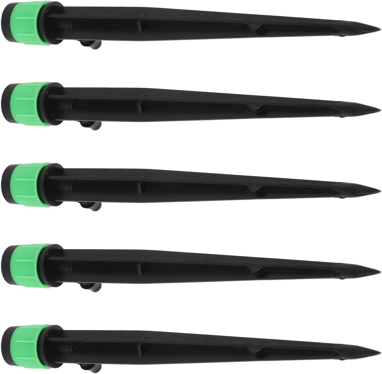 360 Degree Adjustable Water Drip Emitters for Patio Lawn Bed Watering System, Powerful Plant Watering Sprayers 100pcs (13cm / 5.1in Green)