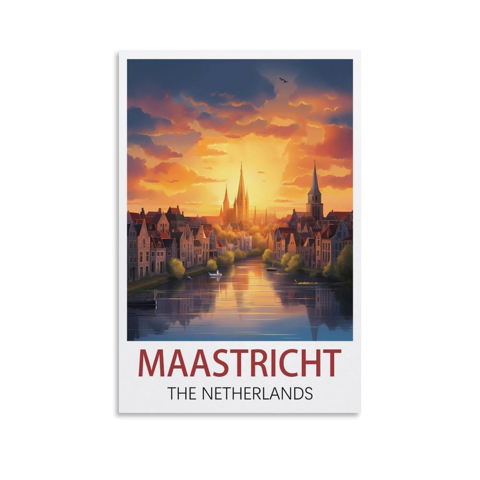 EZMLFA 5D Diamond Painting Kits for Adults,Maastricht The Netherlands,for Adults Beginners of All Ages, Round Full Drill Arts and Crafts Gems Home Wall Decor 50x60cm