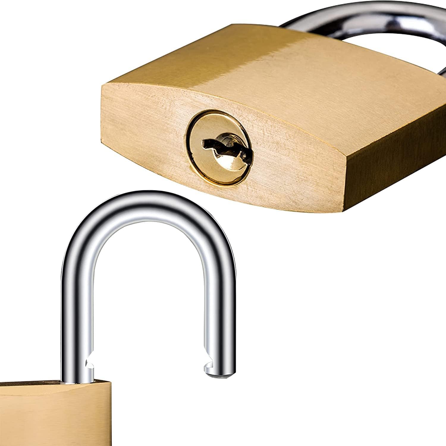 2 candados de llave de 38 mm (con llave igual), candados con llaves, candados de grillete largo con llaves, candados para taquilla de gimnasio, candado de alta seguridad, para interiores, puertas,